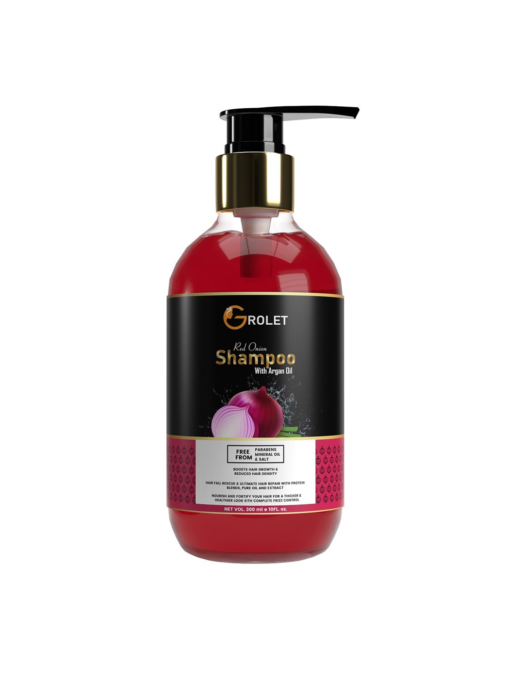 GROLET Red Onion Shampoo with Black Seed Oil for Hair Growth & Volume - 300ml Price in India