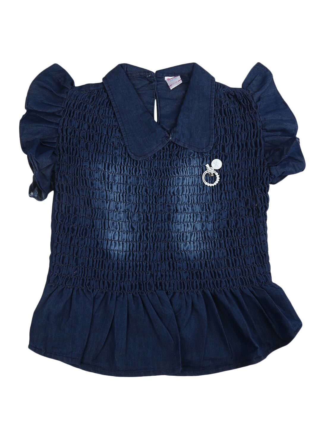 V-Mart Girls Knitted Smocked Top Price in India