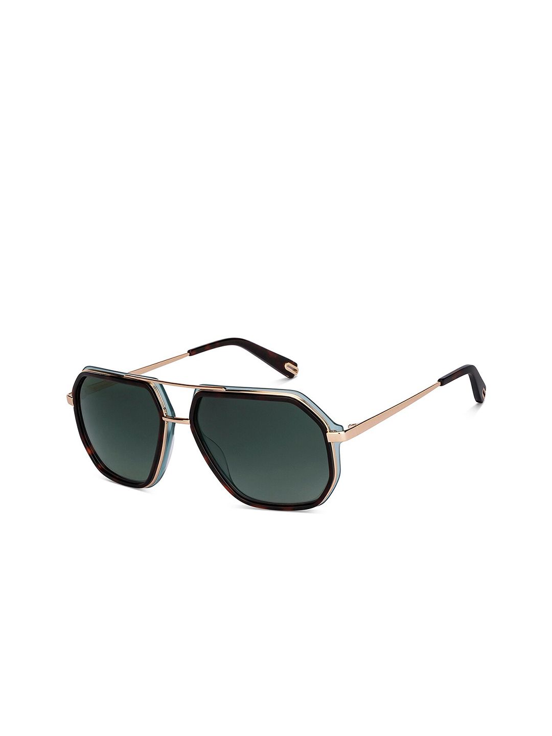 John Jacobs Grey Lens & Gold Browline Sunglasses with Polarised & UV Protected Lens 151009