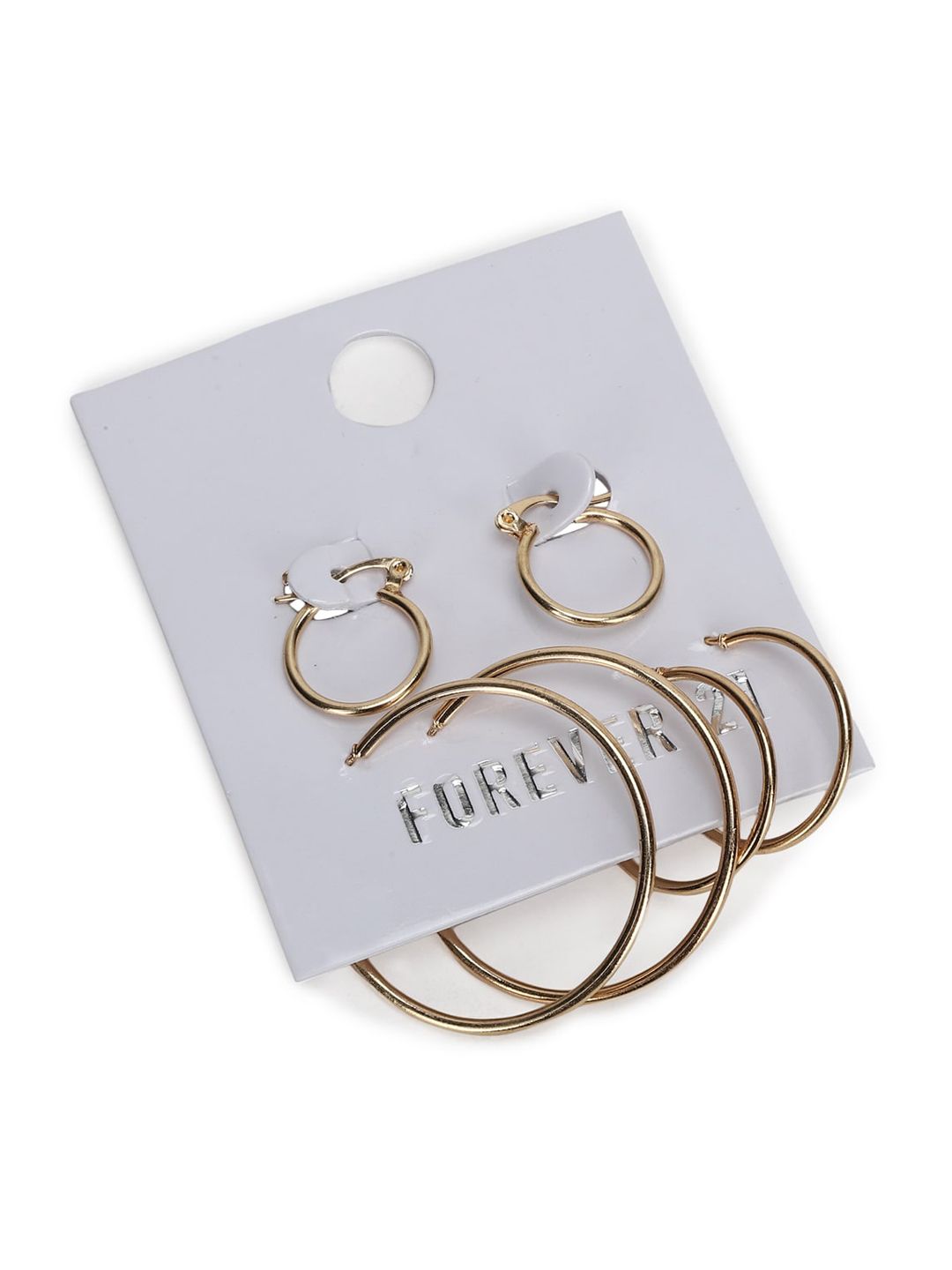 FOREVER 21 Gold-Toned Contemporary Hoop Earrings Price in India