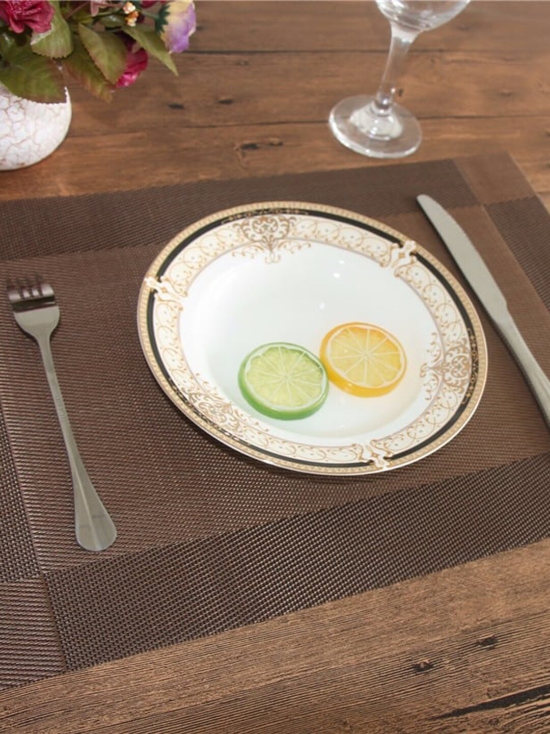 SKYLOFTS Set Of 4 Brown Solid Table Placemats Price in India