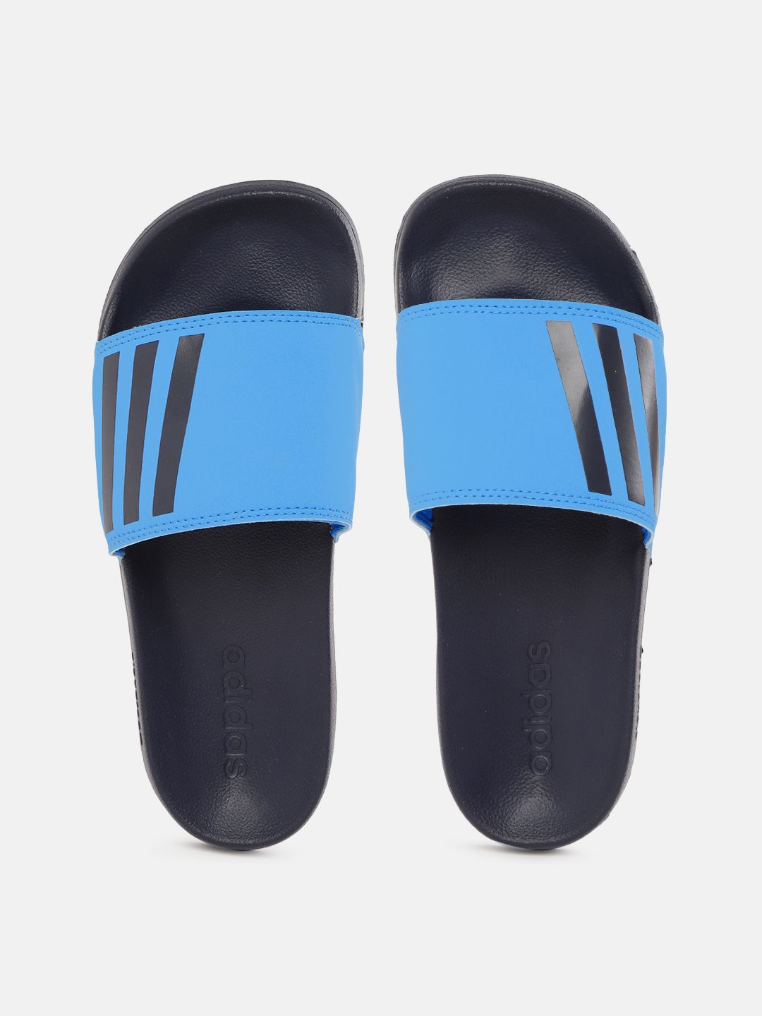 ADIDAS Men Blue Brand Logo Print Sliders