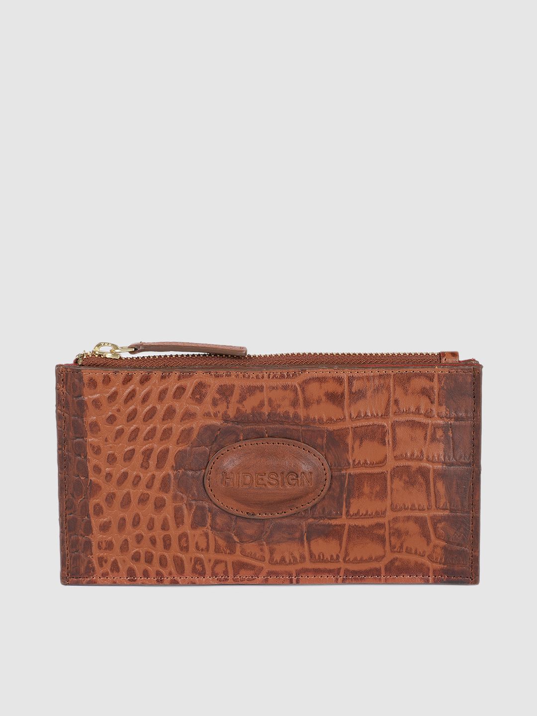 Hidesign Women Tan Animal Textured Leather Card Holder Price in India