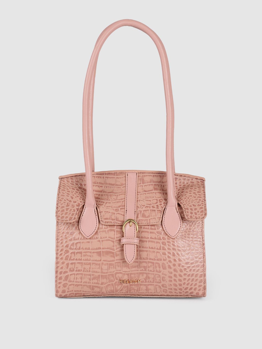 Hidesign Women Pink Textured Leather Shoulder Bag Price in India