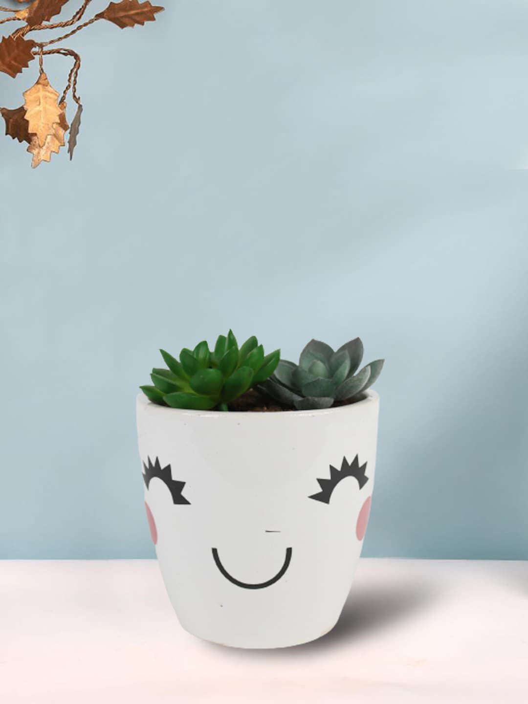 Wonderland White & Black Printed Ceramic Planter Price in India