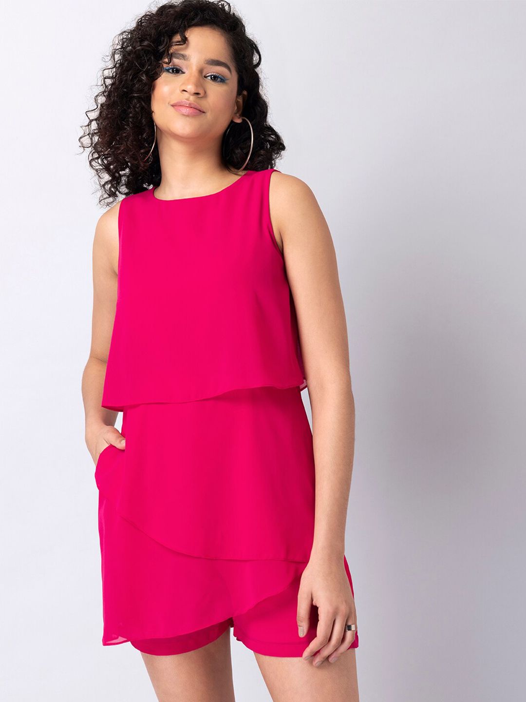 FabAlley Women Pink Playsuit Price in India