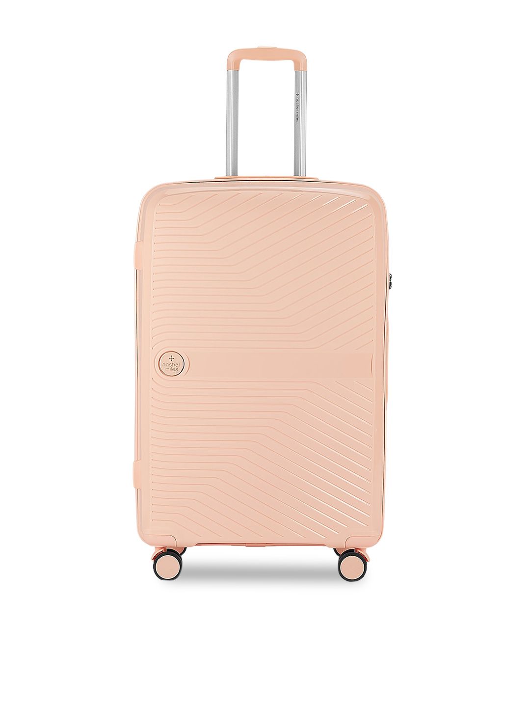 Nasher Miles Peach-Colored Hard Sided Large Trolley Suitcase Price in India