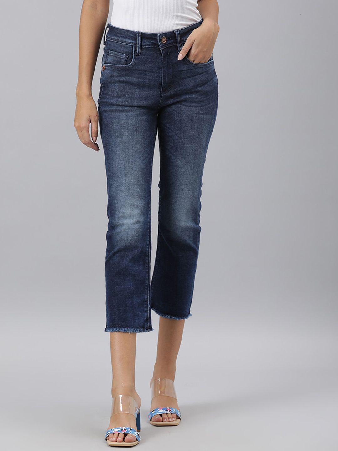 RAREISM Women Blue High-Rise Light Fade Jeans