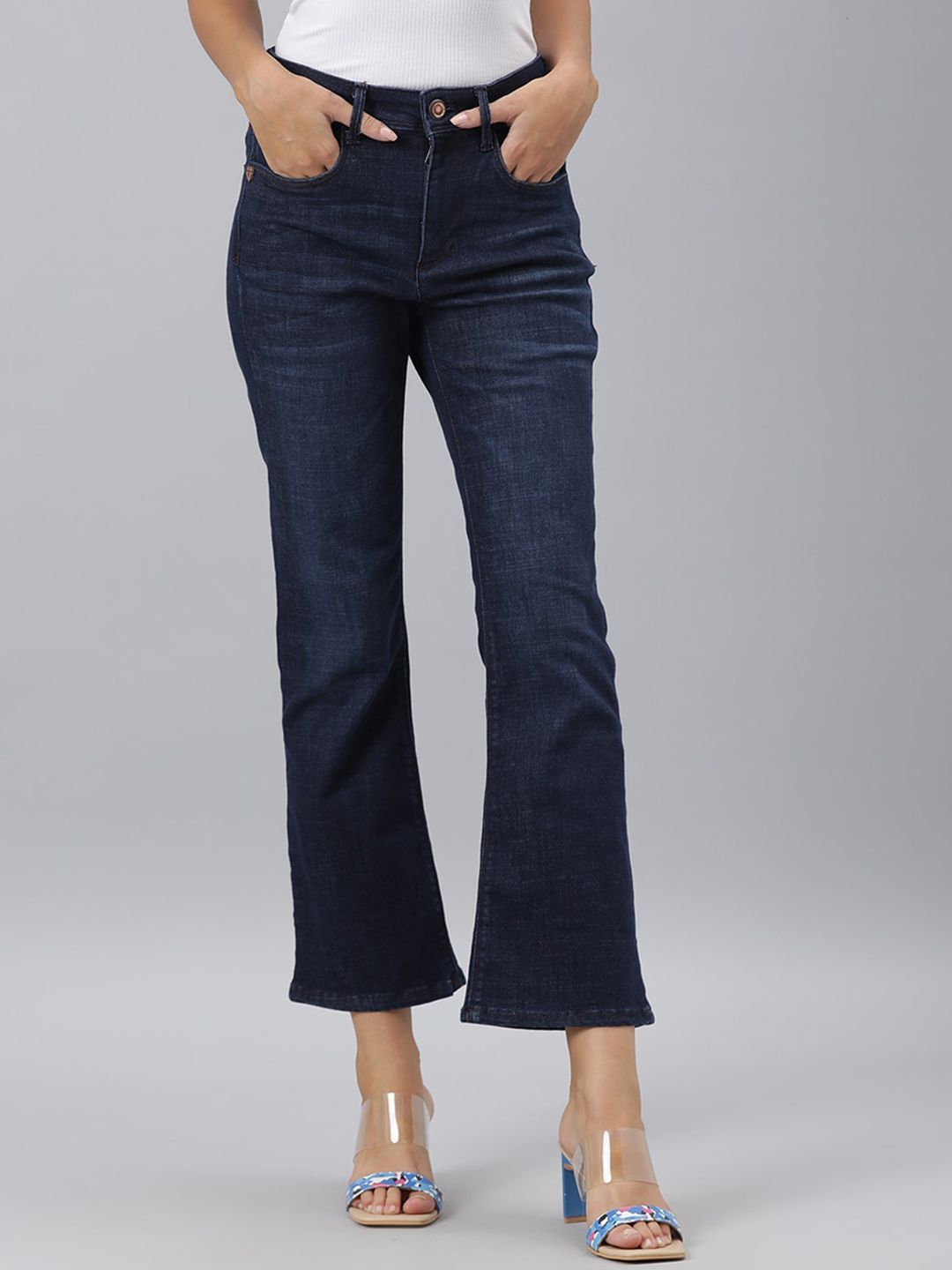 RAREISM Women Navy Blue Light Fade Jeans Price in India