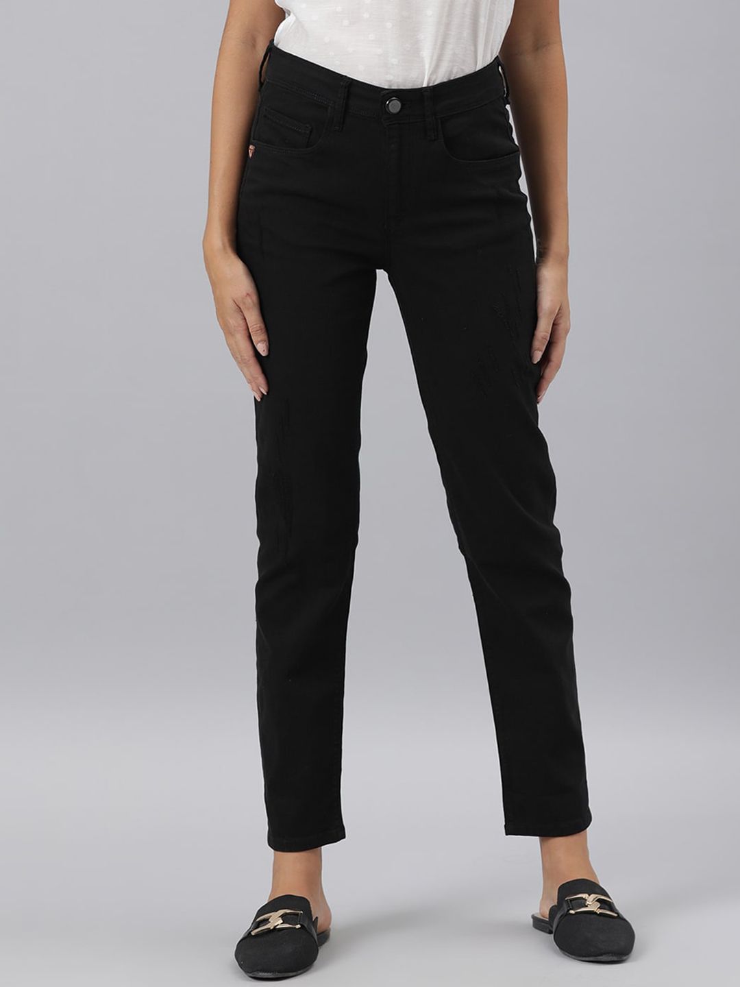 RAREISM Women Black High-Rise Jeans Price in India