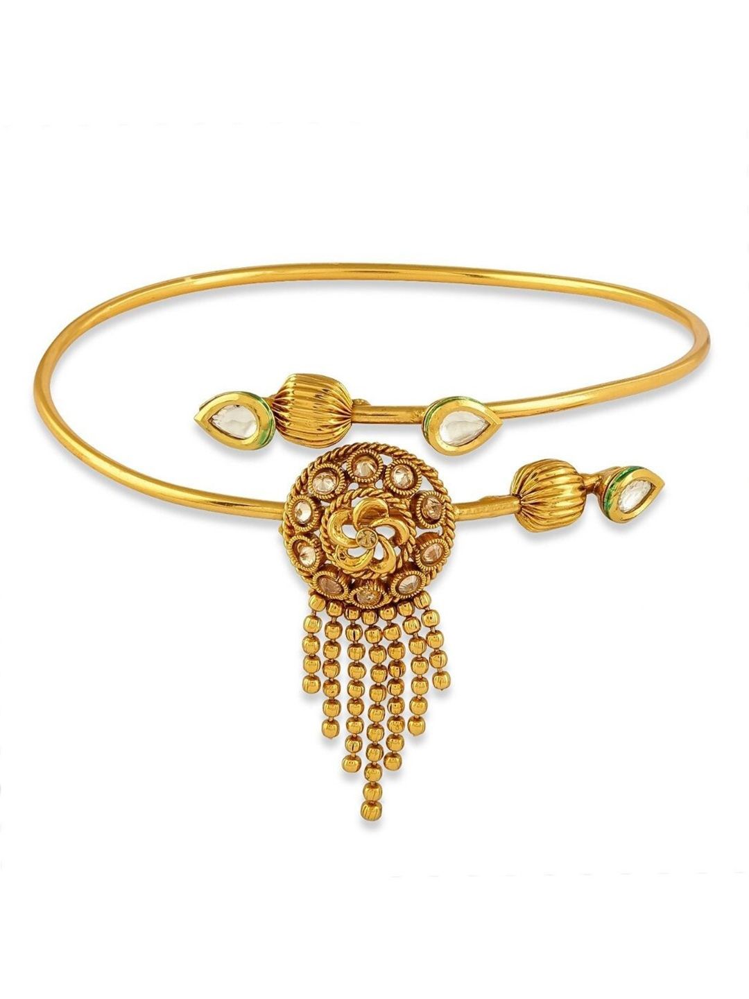 AccessHer Women Gold-Toned & White Brass Gold-Plated Armlet Bracelet Price in India