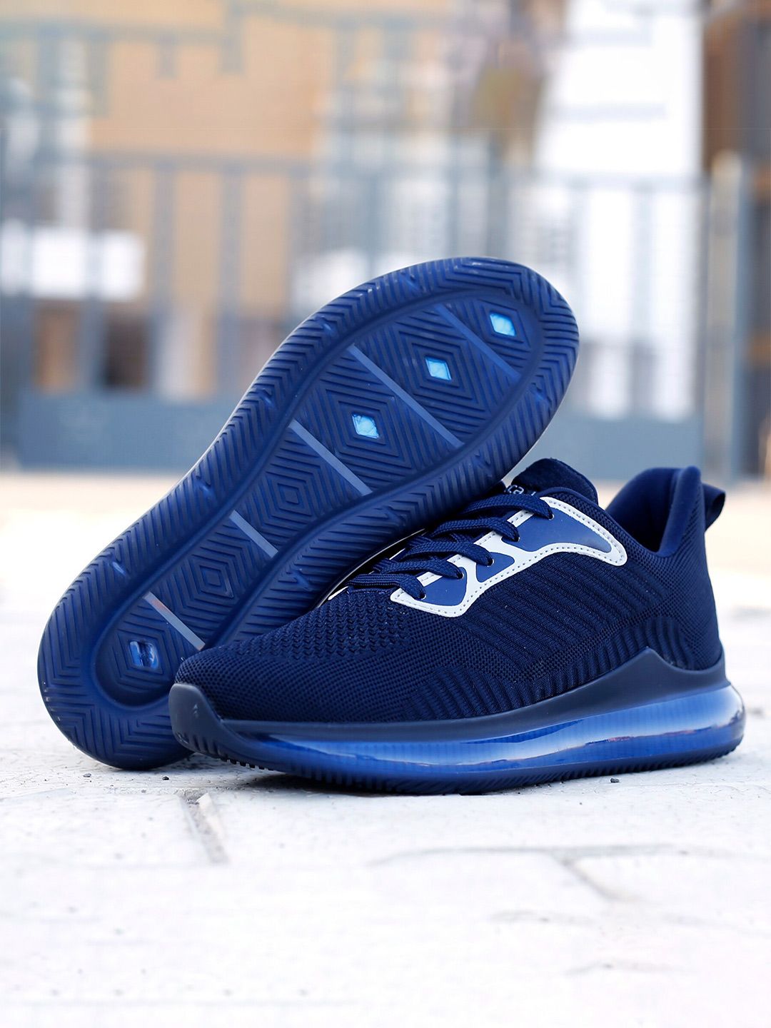 bacca bucci Men Navy Blue Air Bounce Outsole Mesh Training or Gym Shoes