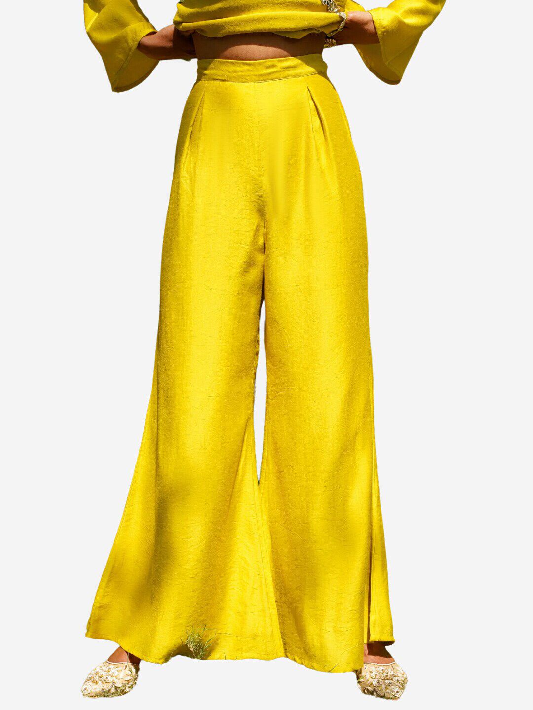 Alaya By Stage3 Women Yellow Wide Leg Ethnic Palazzos Price in India