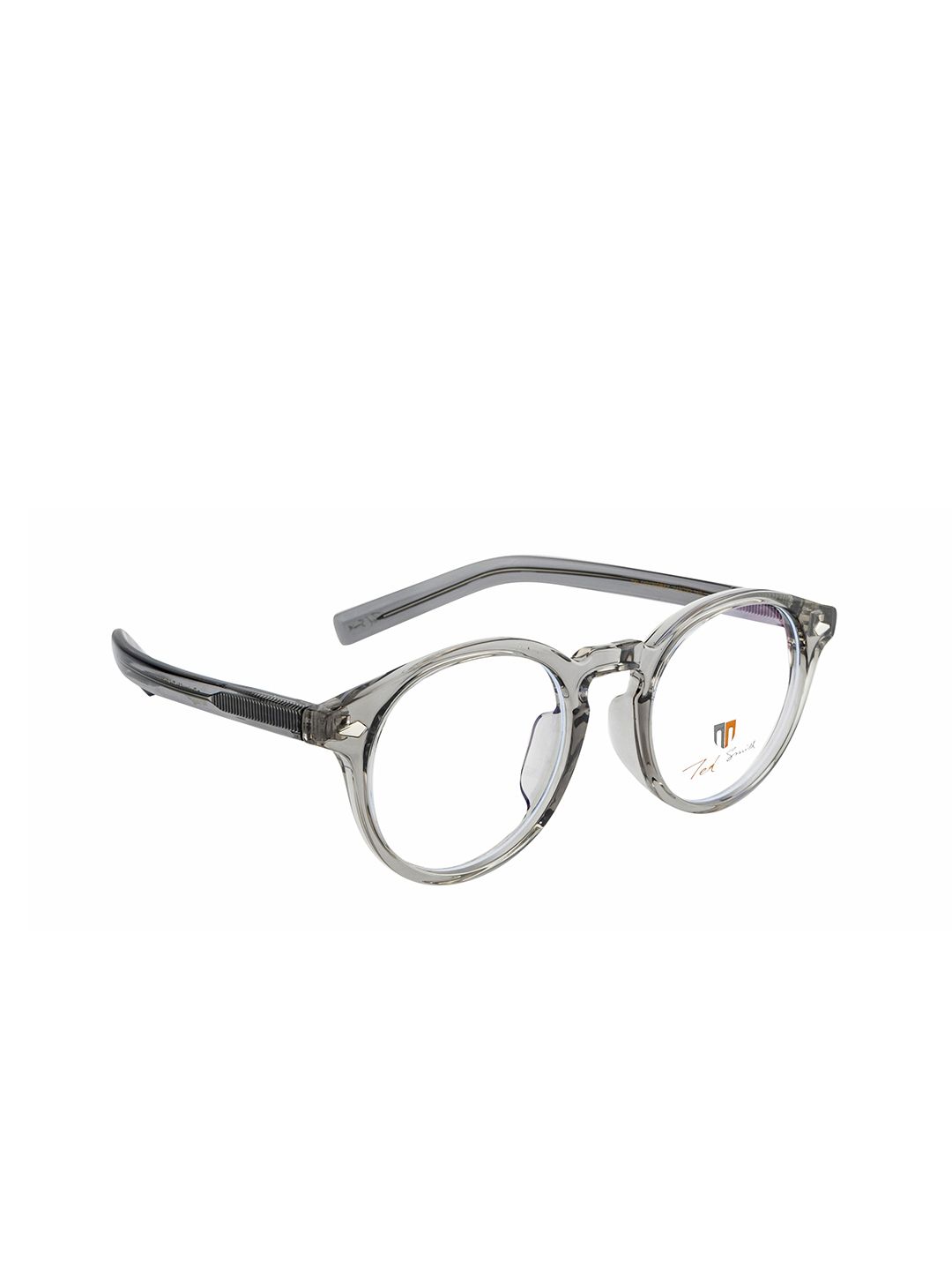 Ted Smith Unisex Grey & Gunmetal-Toned Full Rim Round Frames TS-11013_GRY Price in India