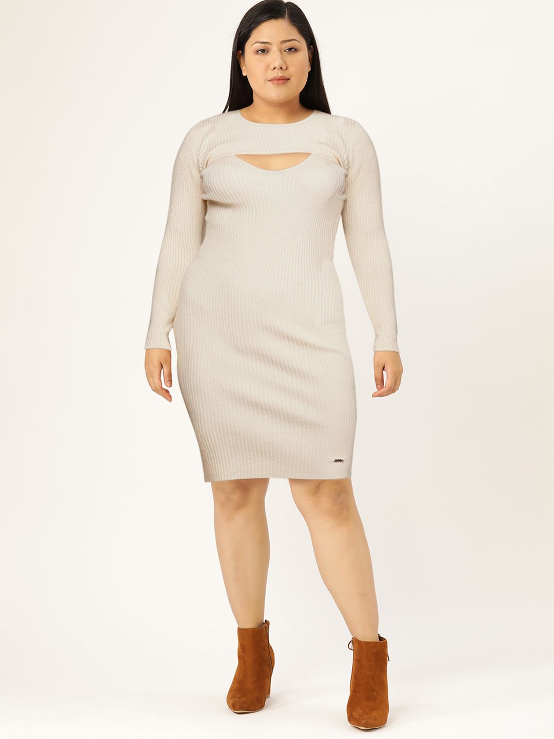 Buy bebe Women Off White Ribbed Bodycon Dress - Dresses for Women 17782438  | Myntra