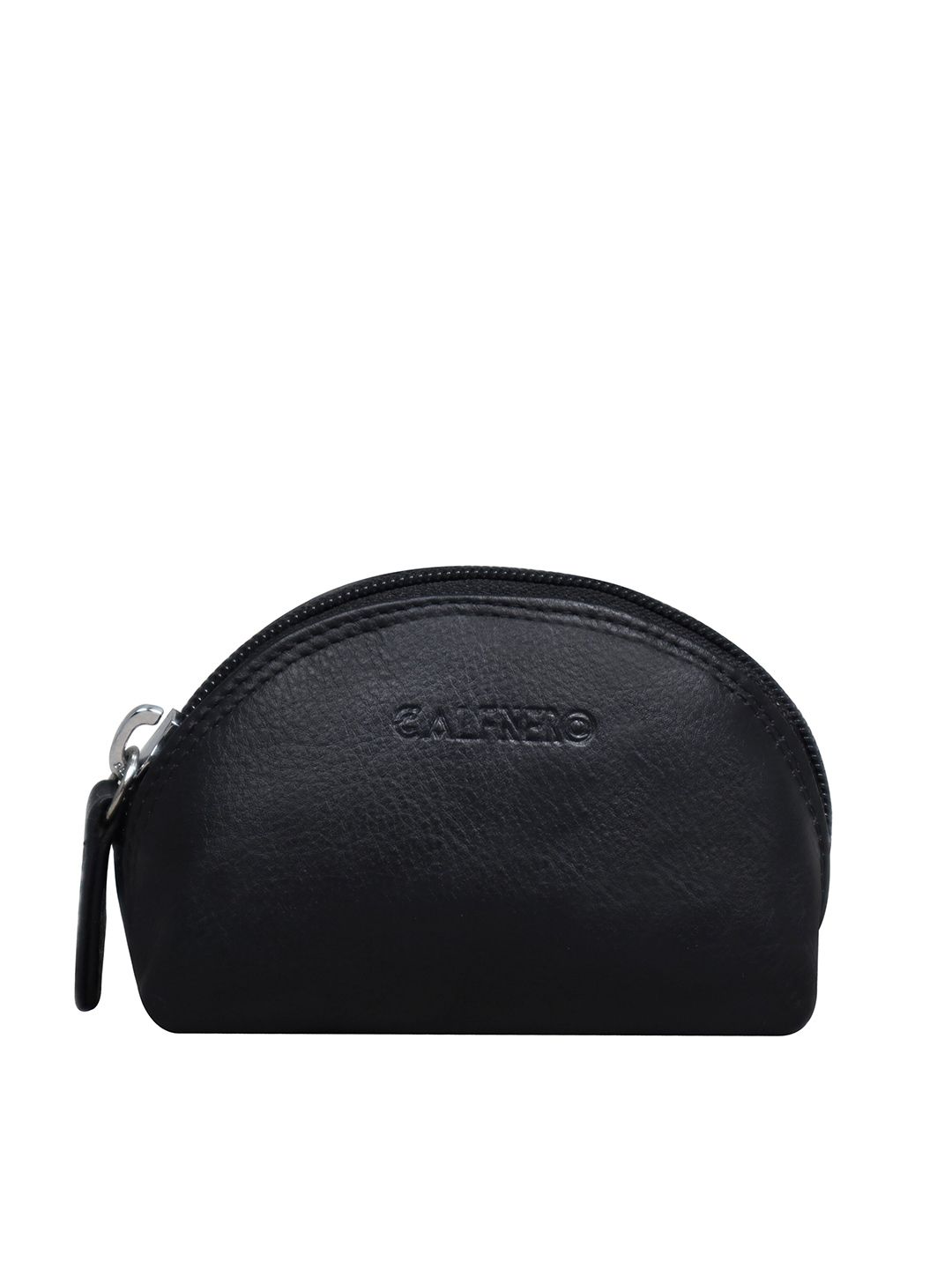 CALFNERO Women Black Leather Zip Around Wallet Price in India