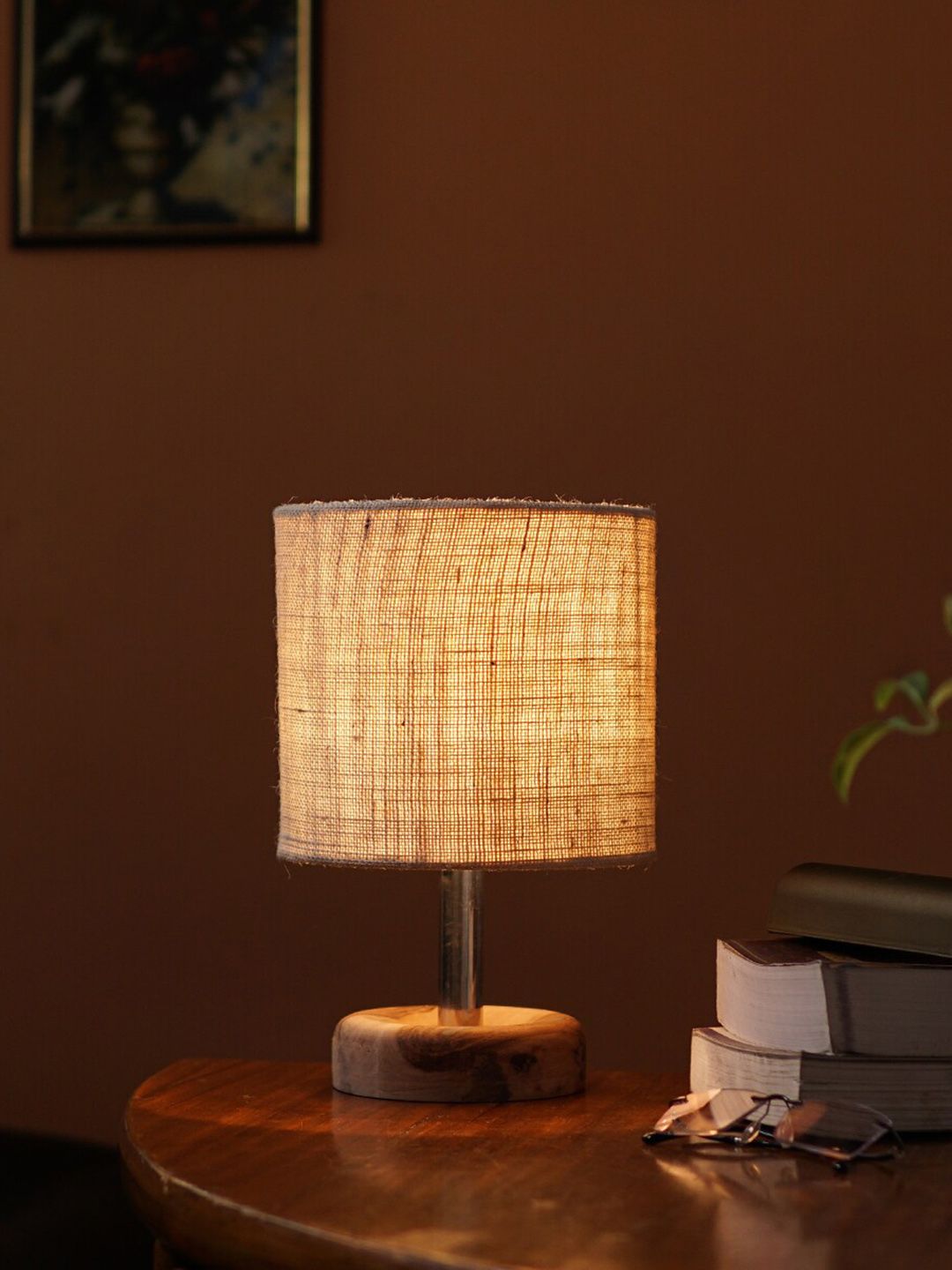 Pinecraft INTERNATIONAL Brown & Beige Table Lamp Price in India