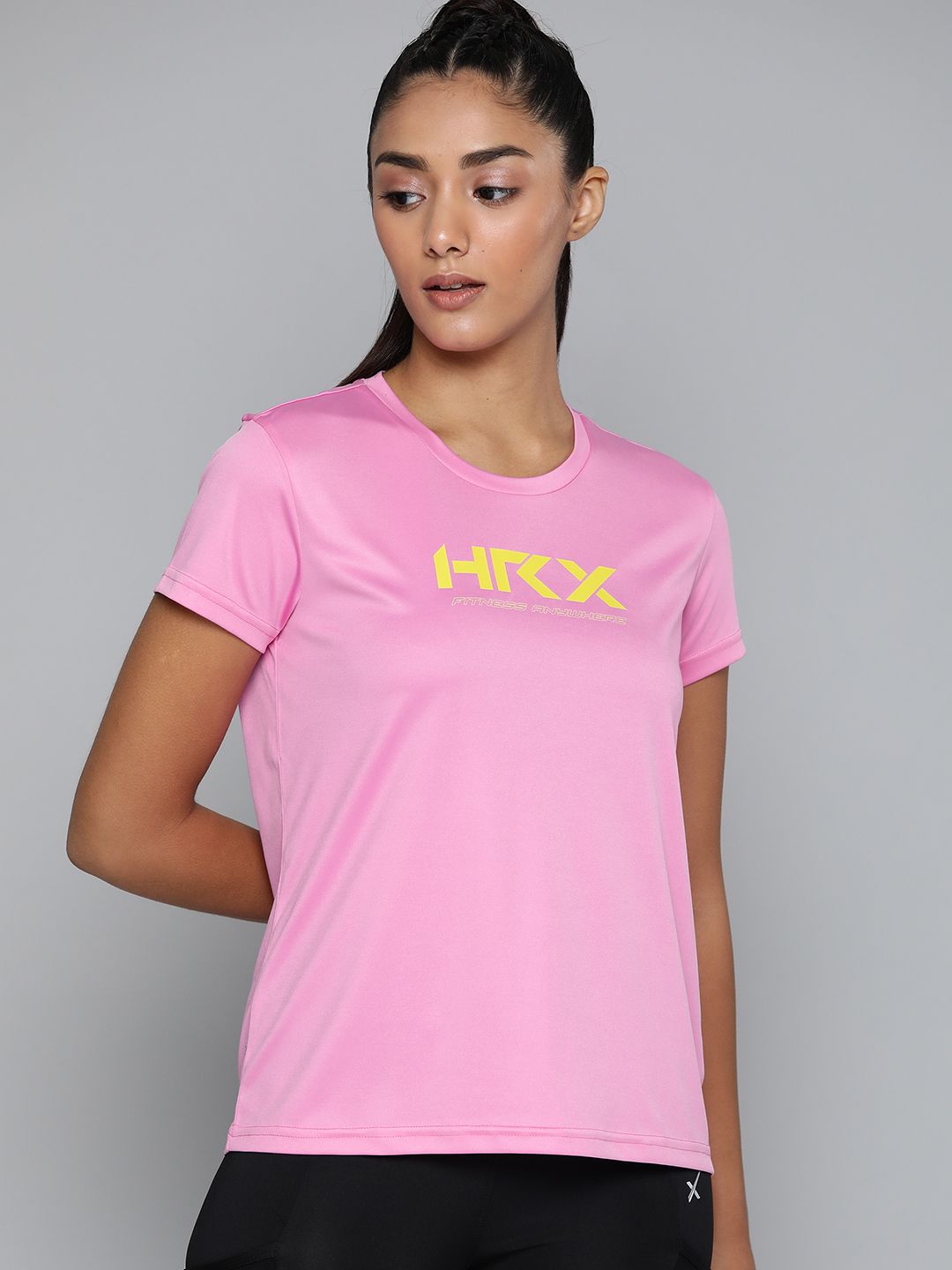 HRX by Hrithik Roshan Training Women WILD ROSE Rapid-Dry Brand Carrier Tshirts Price in India