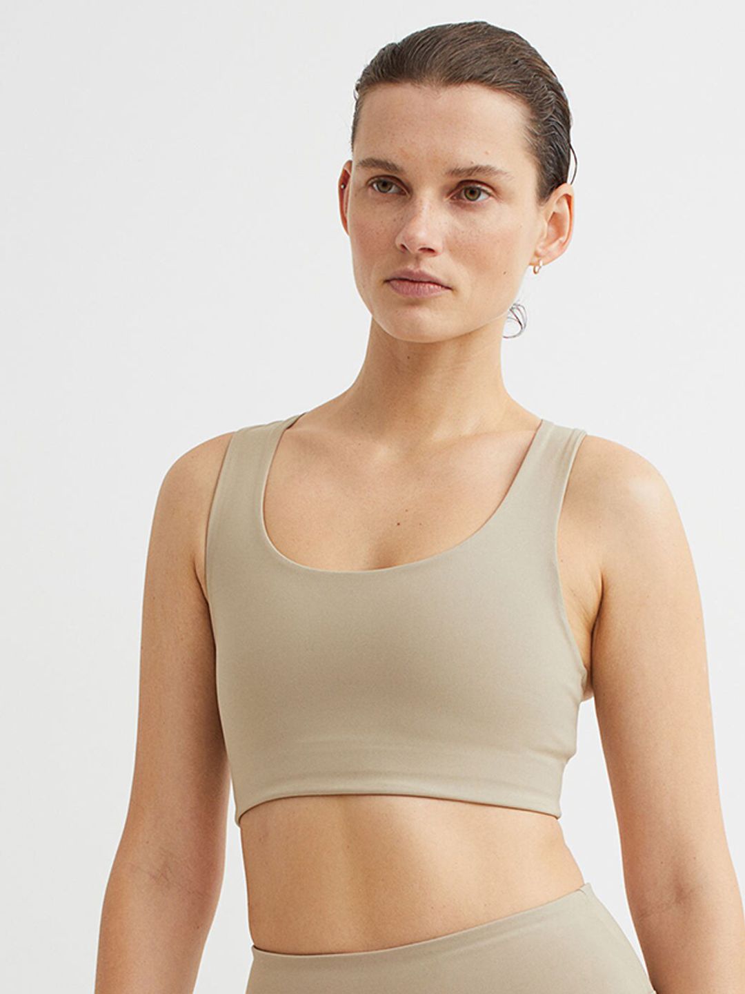 H&M Beige Medium Support Sports Bra Price in India