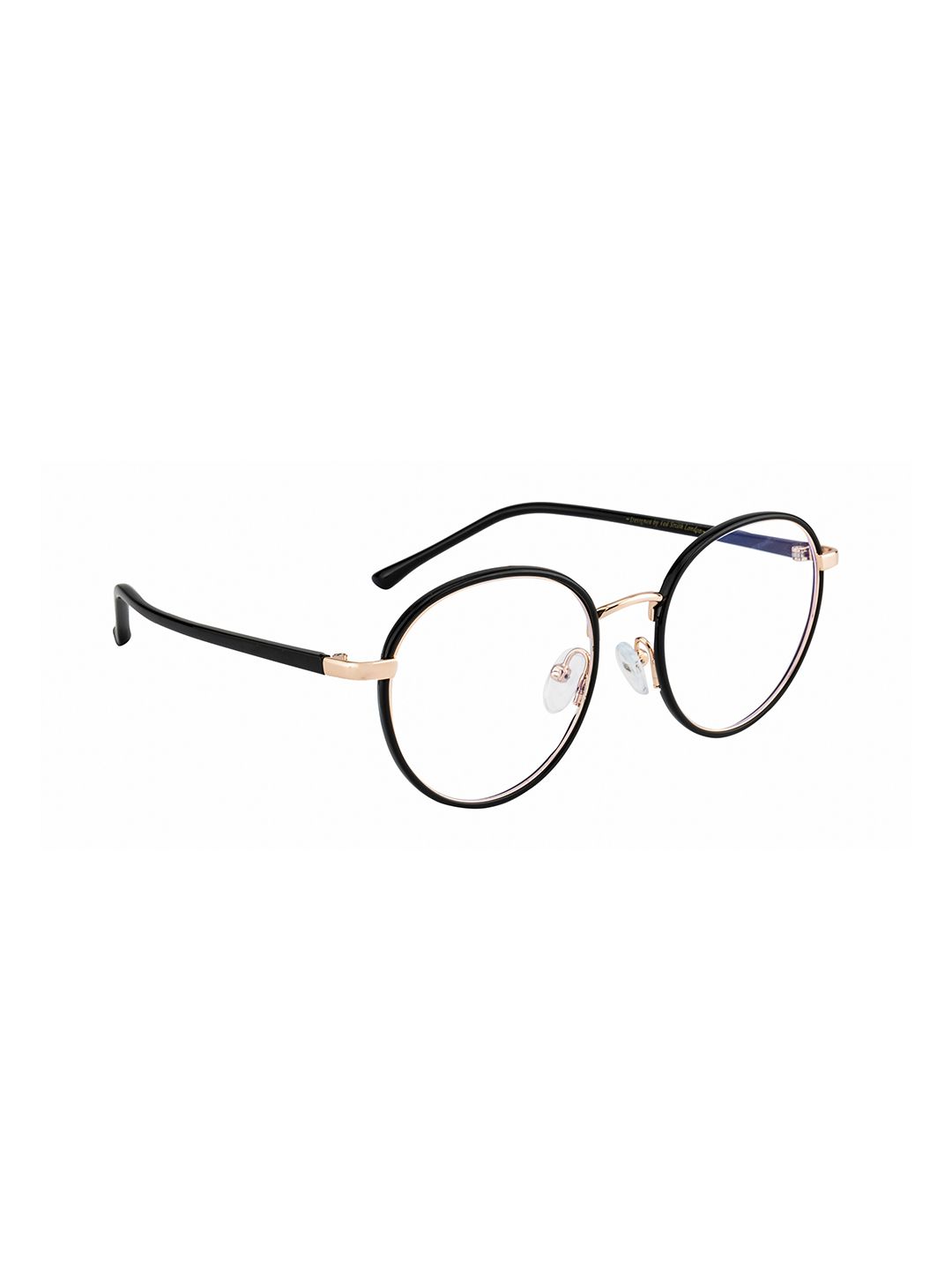 Ted Smith Unisex Black & Gold-Toned Full Rim Round Frames TSI-B012_BLK Price in India