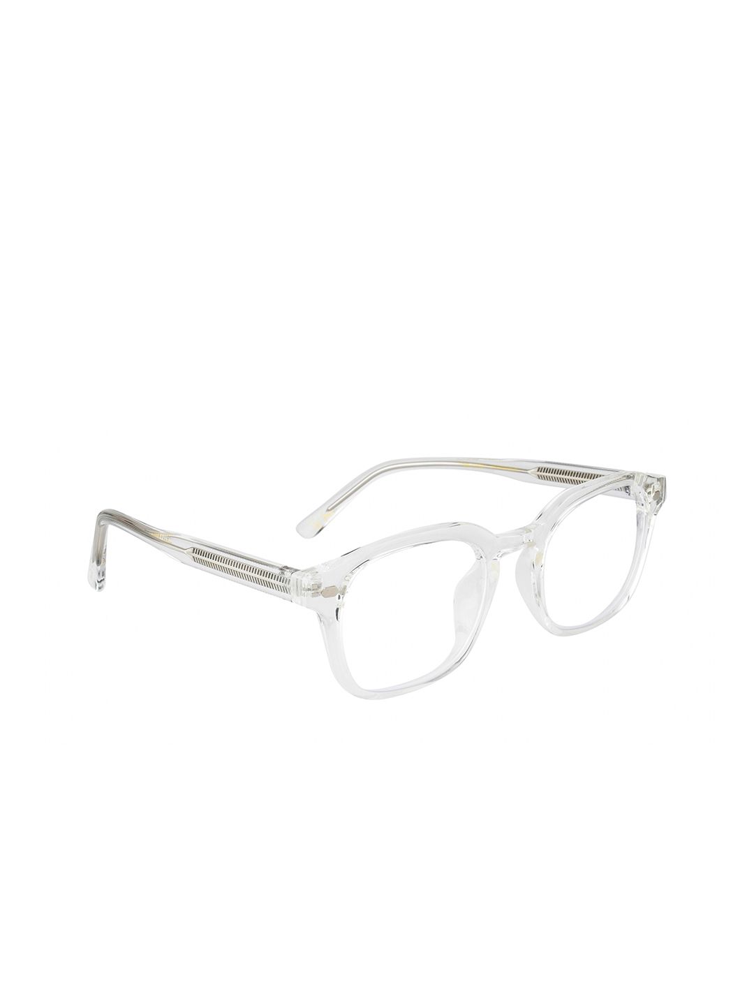 Ted Smith Unisex Transparent & White Full Rim Wayfarer Frames TSI-B011_CRY Price in India