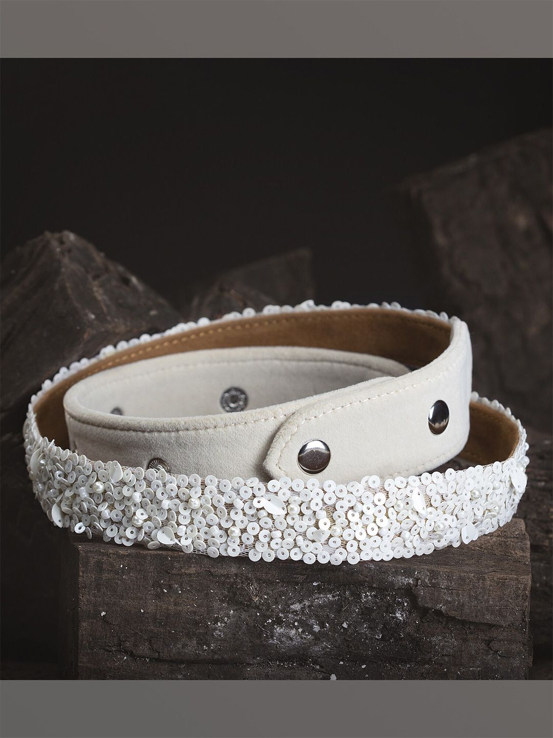 D'oro Women White Embellished Waist Belt Price in India