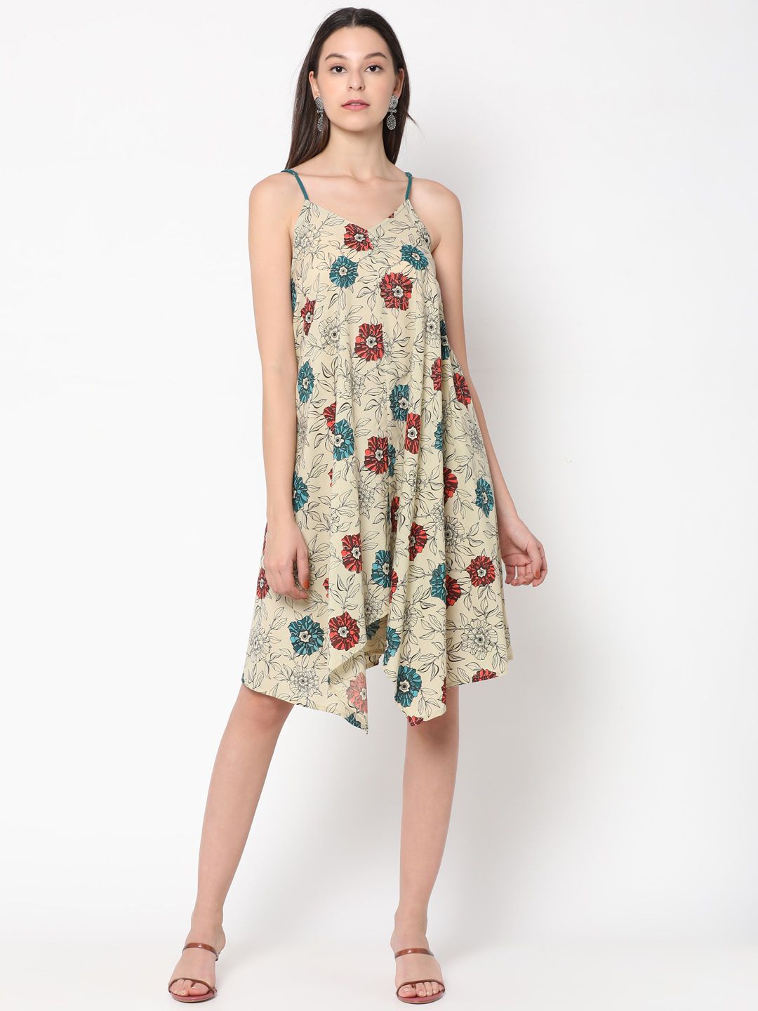 UNTUNG Women Multicoloured Floral Printed A-Line Dress Price in India