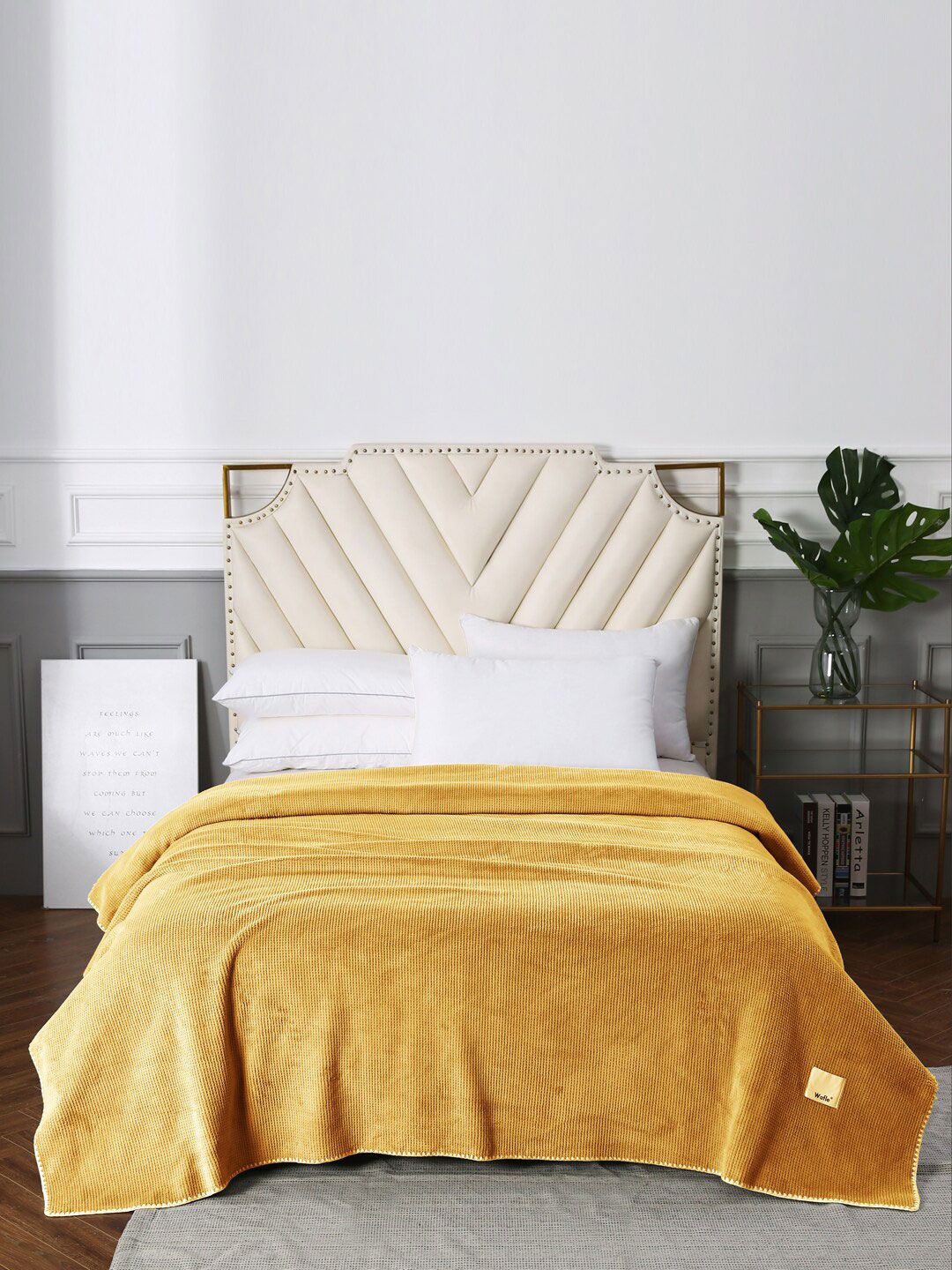 URBAN DREAM Yellow AC Room 210 GSM Double Bed Blanket Price in India