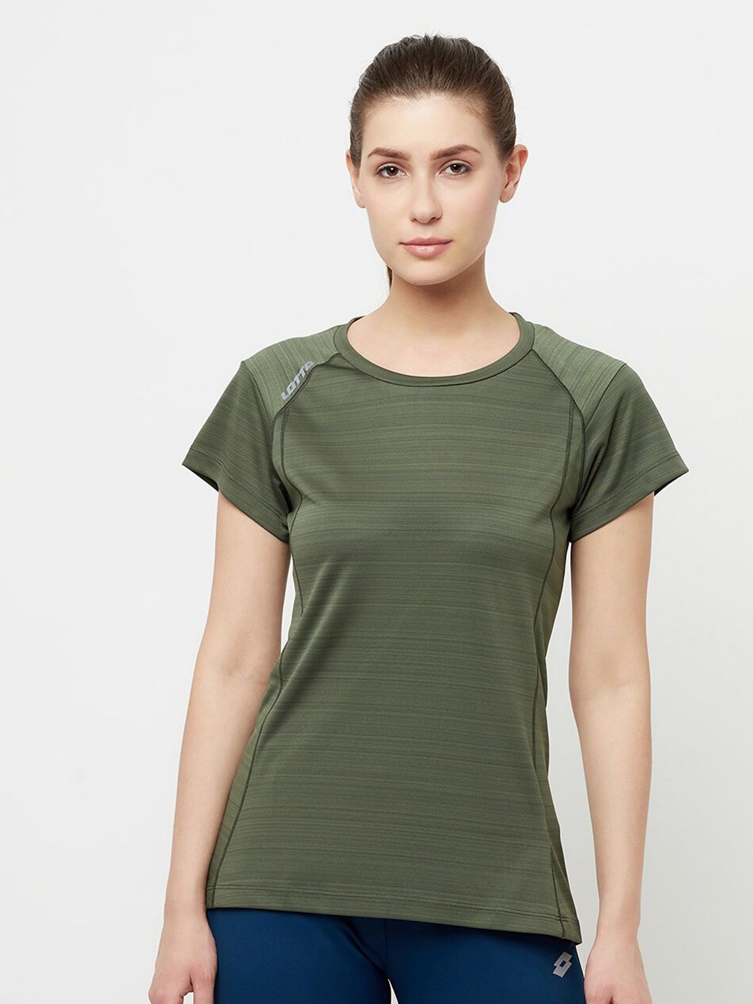 Lotto Women Olive Green Sports Outdoor T-shirt Price in India