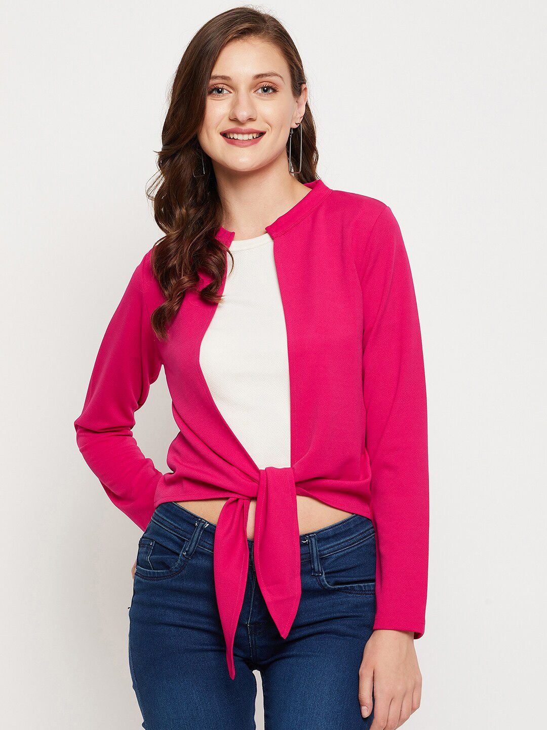 LE BOURGEOIS Women Pink Shrug Price in India