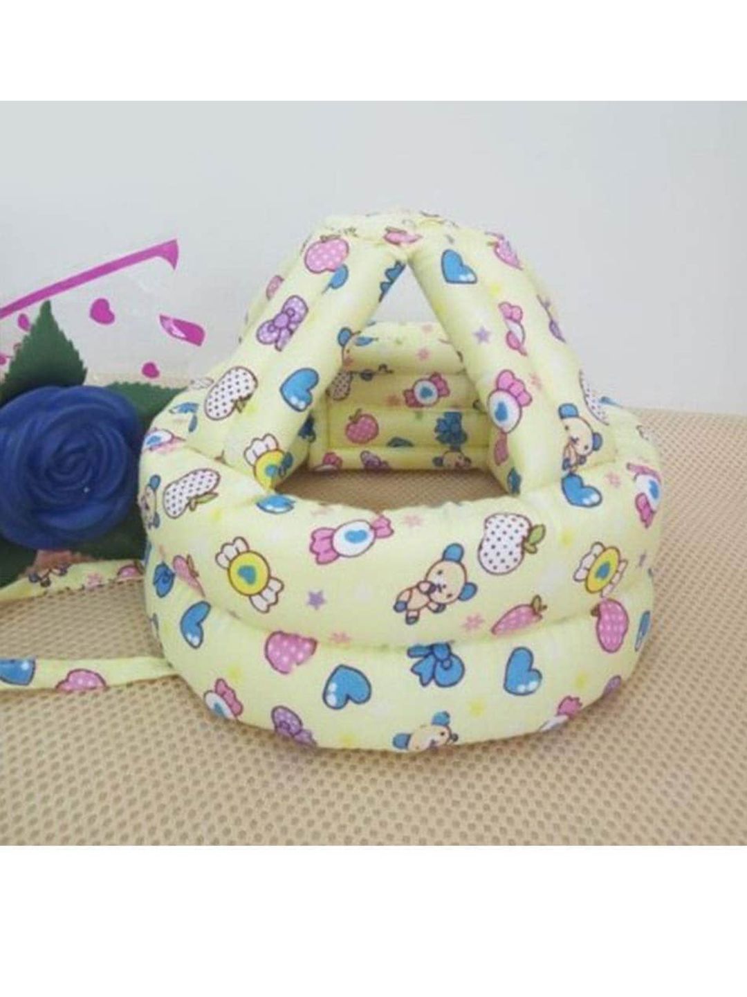 SYGA Kids Yellow Printed Helmet Head Protector
