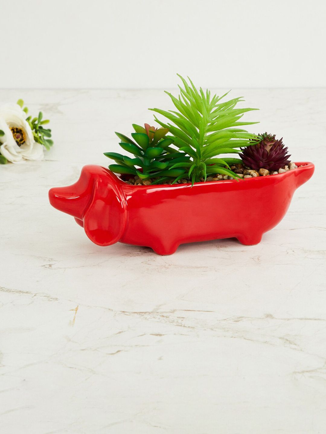 Home Centre Red Garnet Elsa Dog with Succulent Plant Price in India