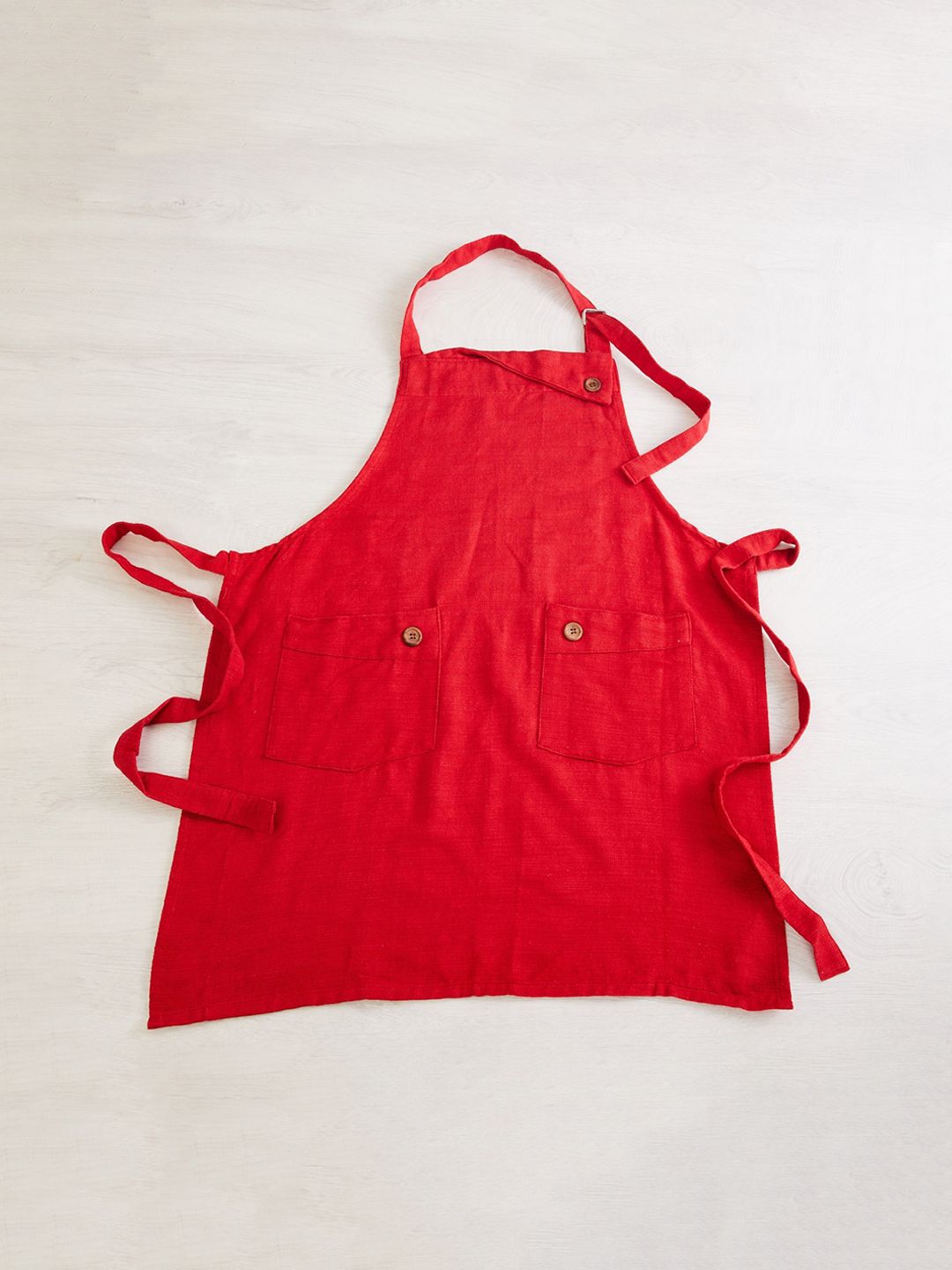 Home Centre Red Solid Cotton Apron Price in India