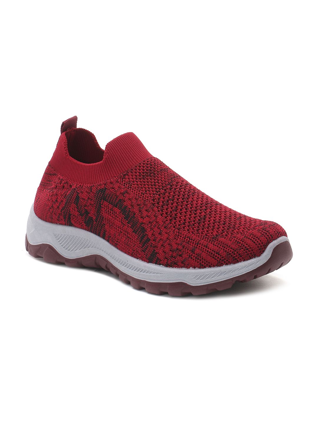 London Rag Women Red Woven Design Slip-On Sneakers Price in India