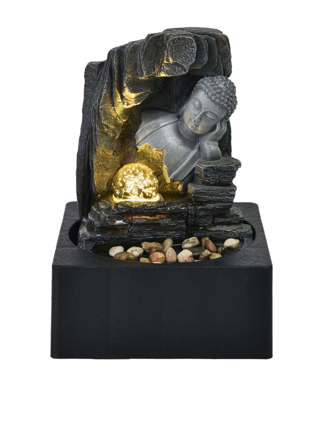 Home Centre Black Polyresin Buddha Indoor Fountain Price in India