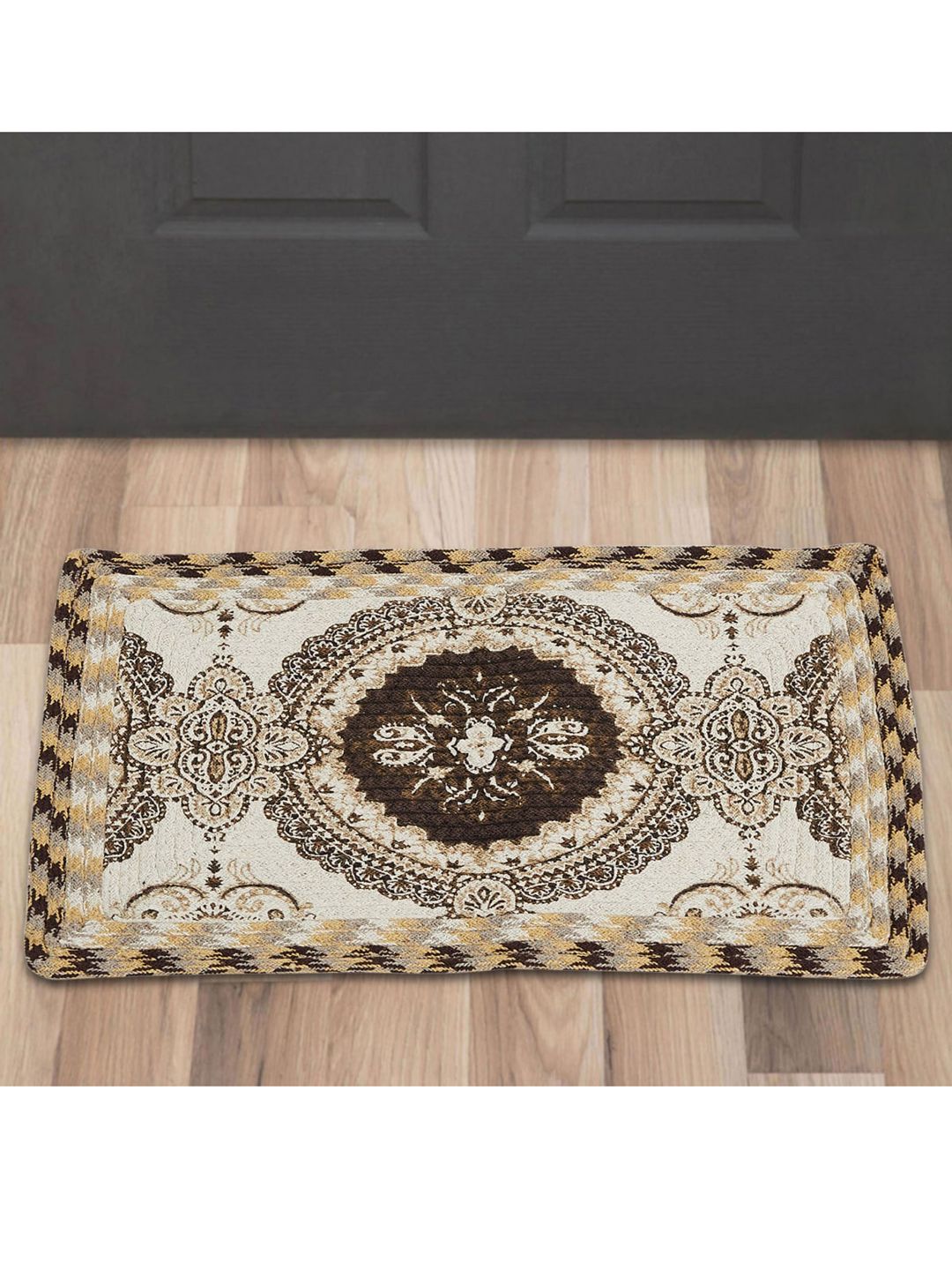 Home Centre Beige Printed Cotton Doormat Price in India