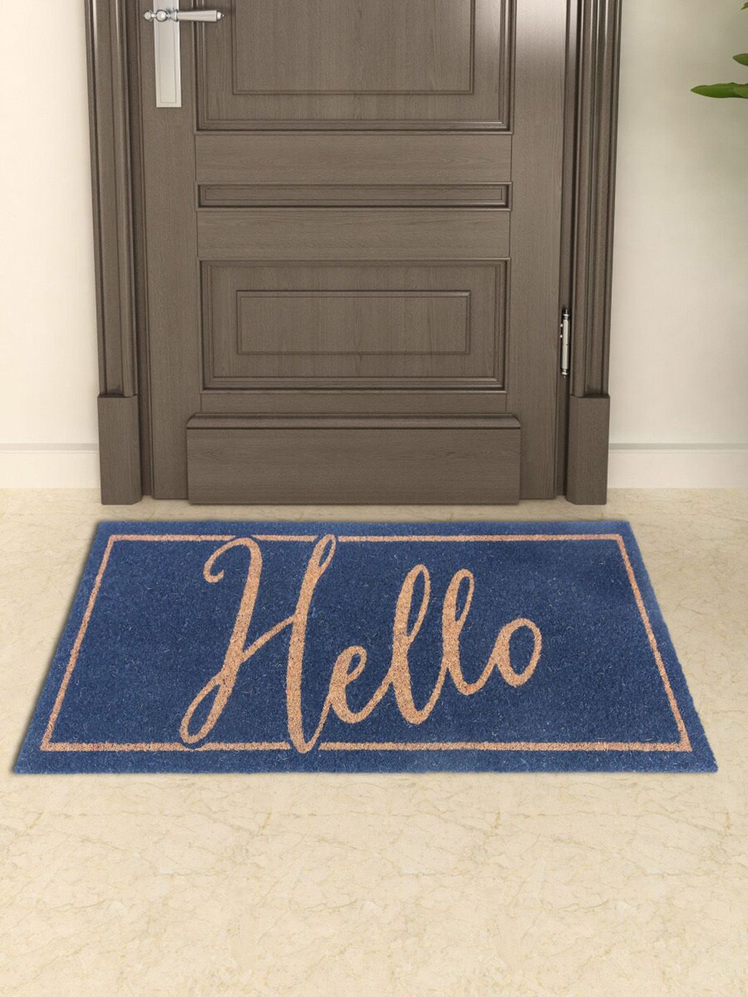 Home Centre Blue & Beige Printed Anti-Skid Doormat Price in India