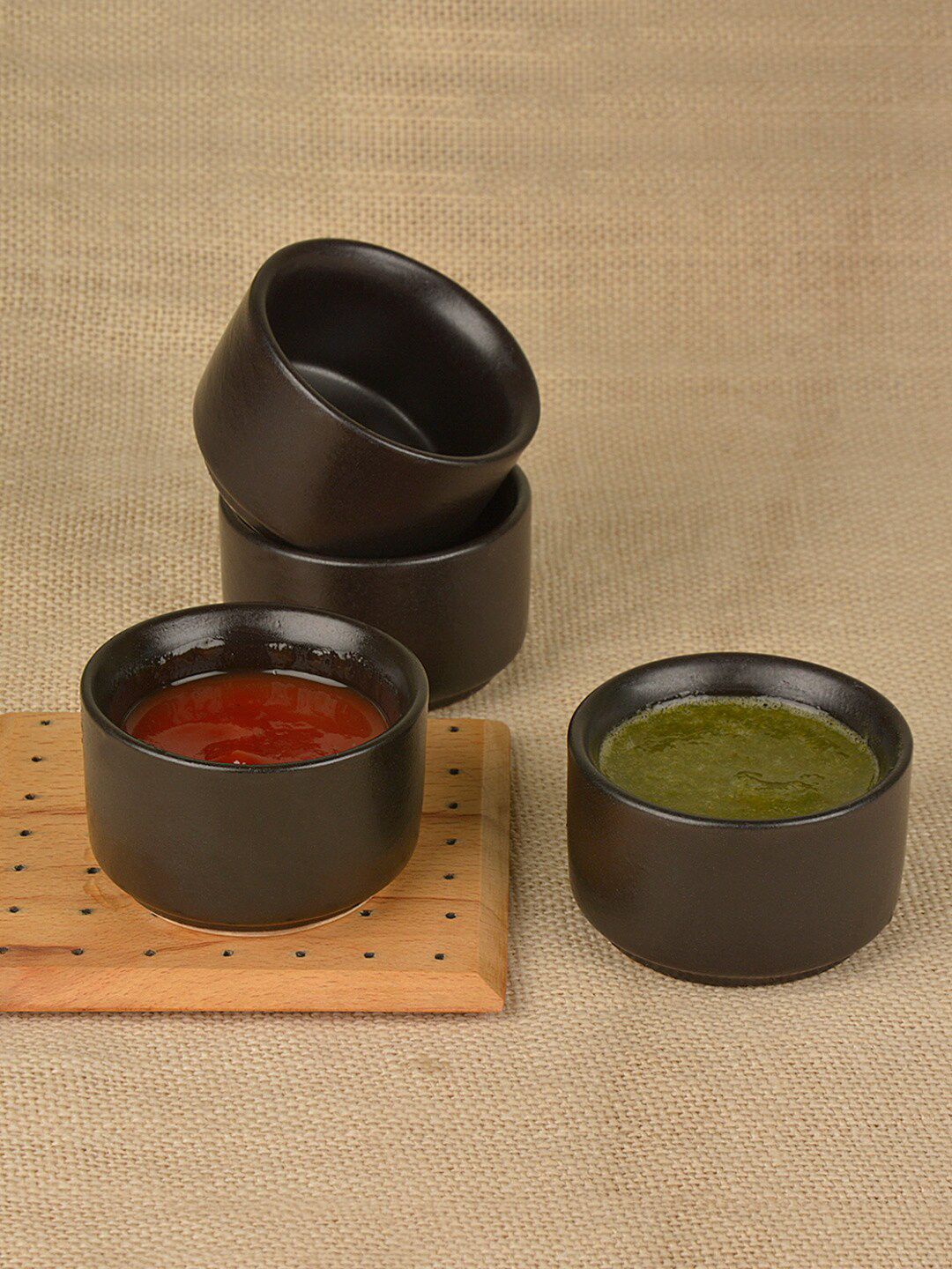 StyleMyWay Set Of 4 Black Dip Bowls Price in India