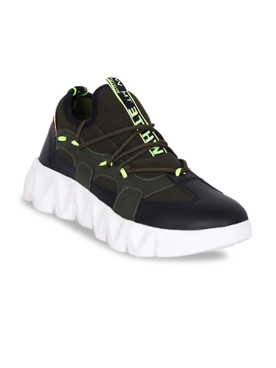 WIN9 Men Green Mesh Walking Non-Marking Shoes