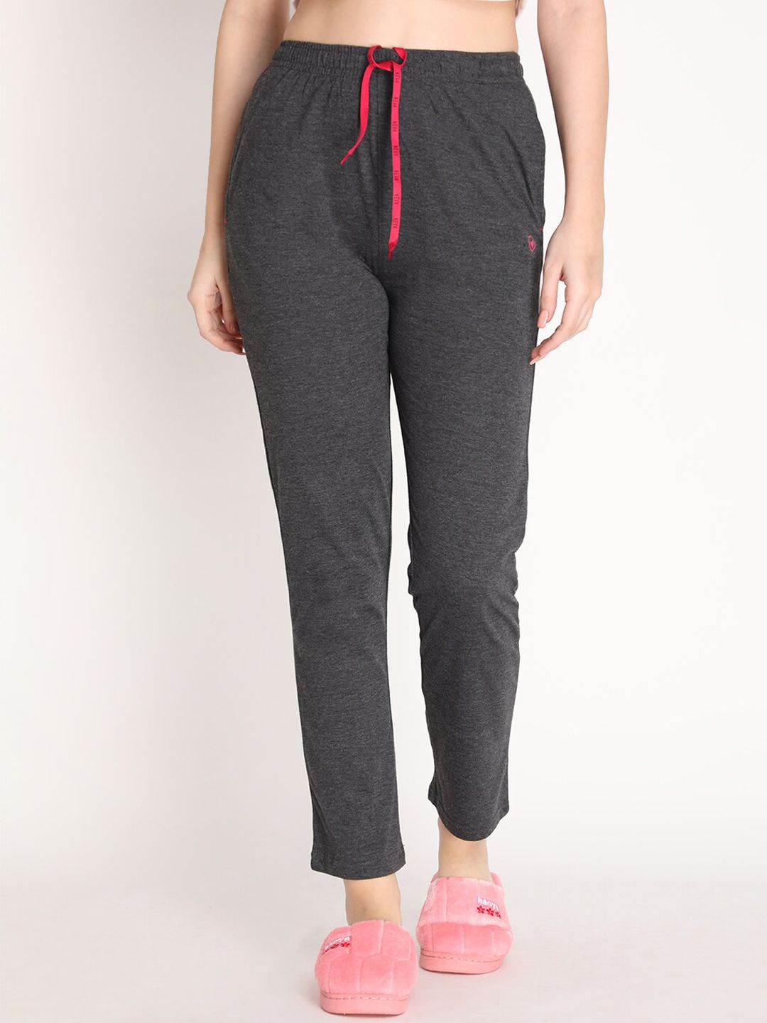 NEVA Women Grey Solid Cotton Lounge Pants Price in India