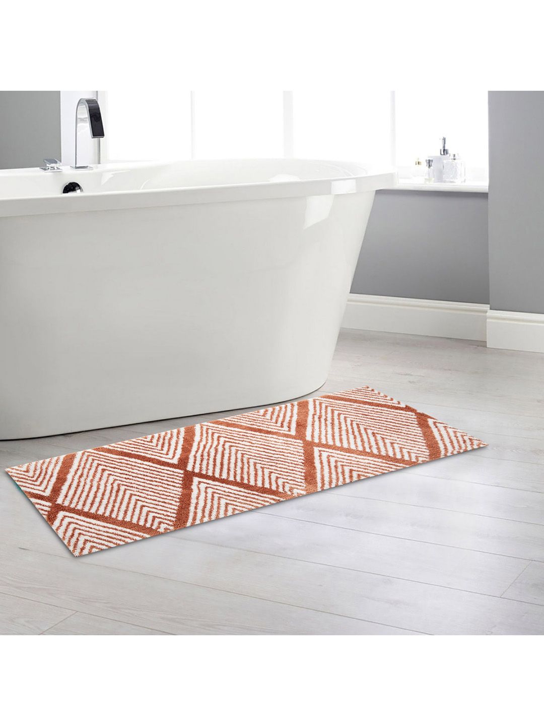 Home Centre Brown Textured Anti-Skid Bath Runner Price in India