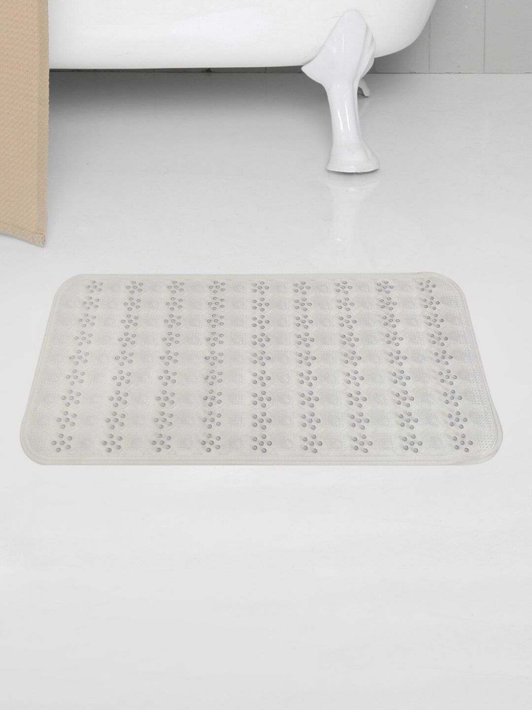 Home Centre Grey Titania Dots Solid Anti Skid PVC Shower Mat Price in India