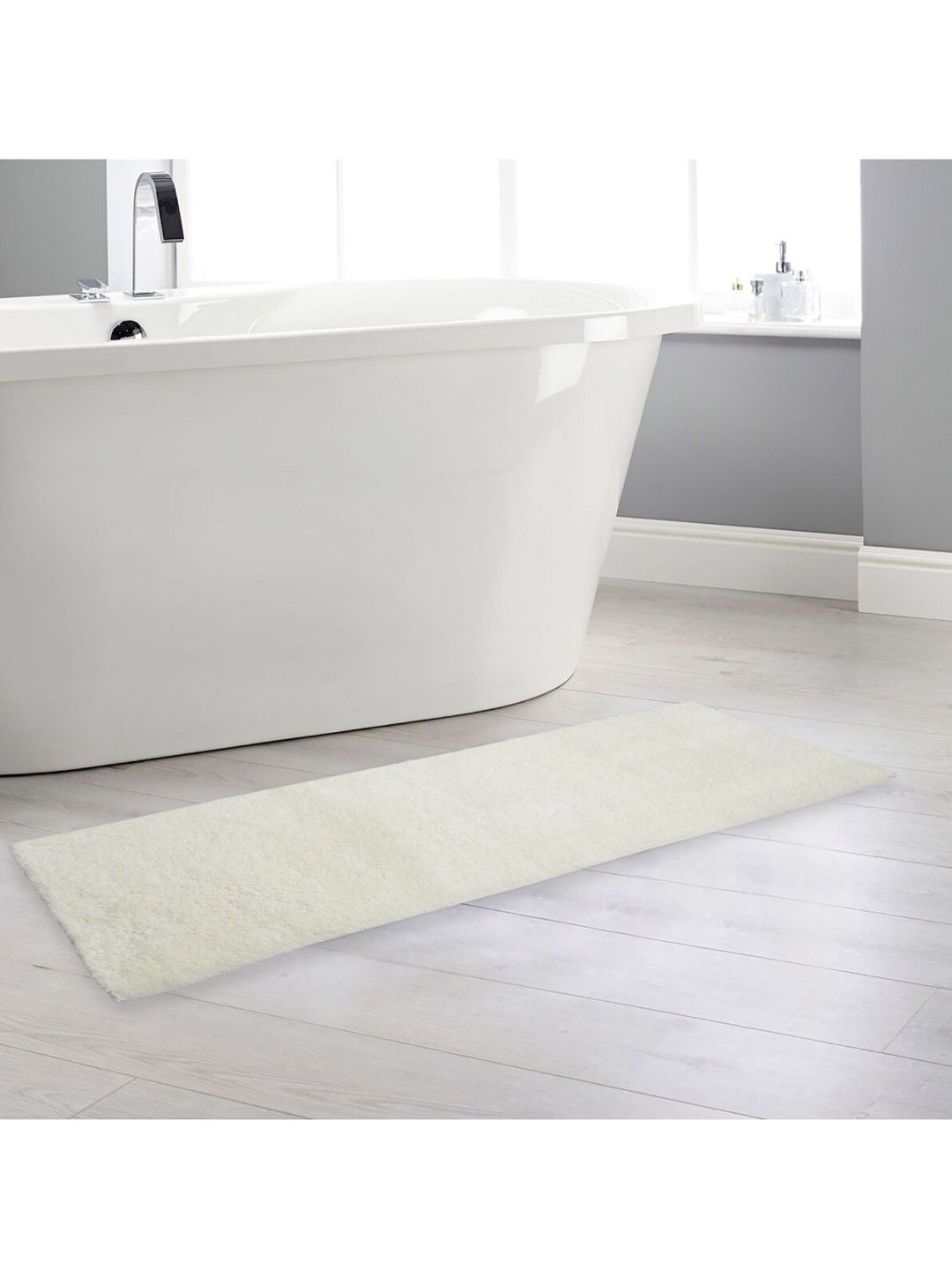 Home Centre Beige Solid Single Bath Runner Price in India
