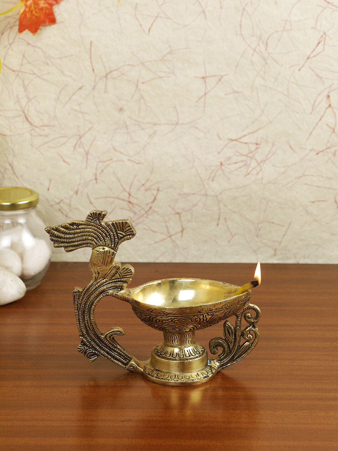Imli Street Gold Brass Antique Cup Diya Price in India