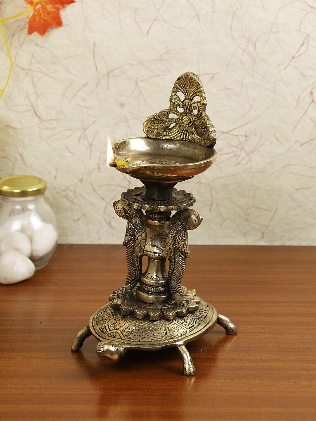 Imli Street Gold-Toned Brass Lamp Diya Price in India