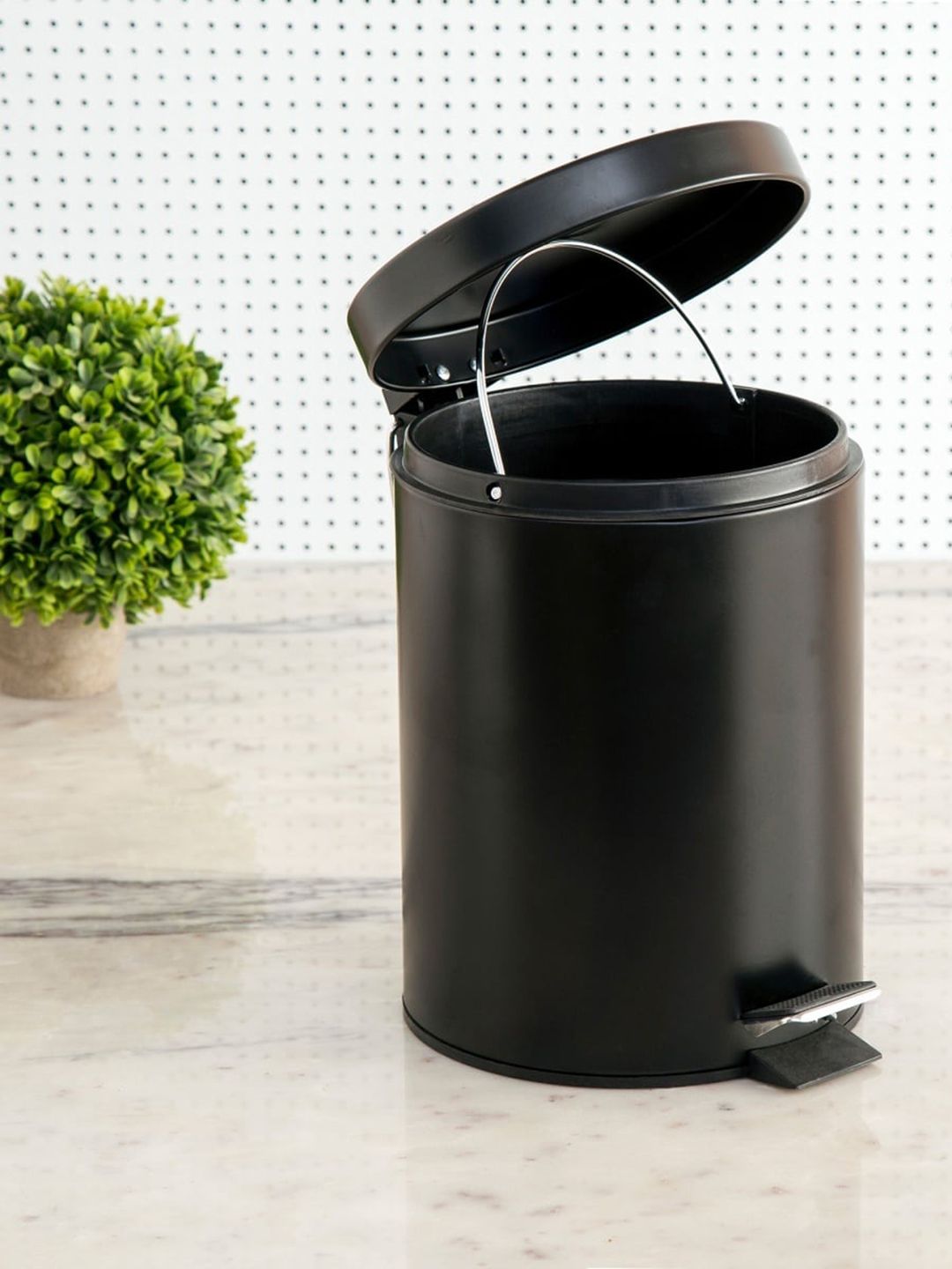 Home Centre Black Solid Stainless Steel Dustbin Price in India