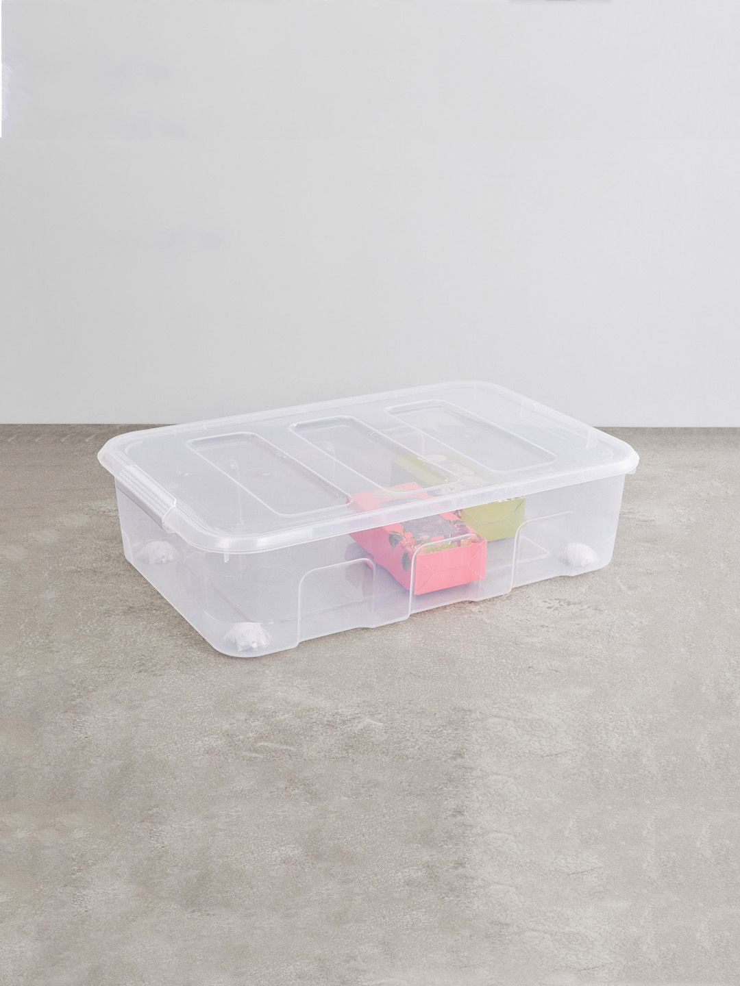 Home Centre Transparent Omnia Berkshire Rectangle Storage Box With Wheels Price in India