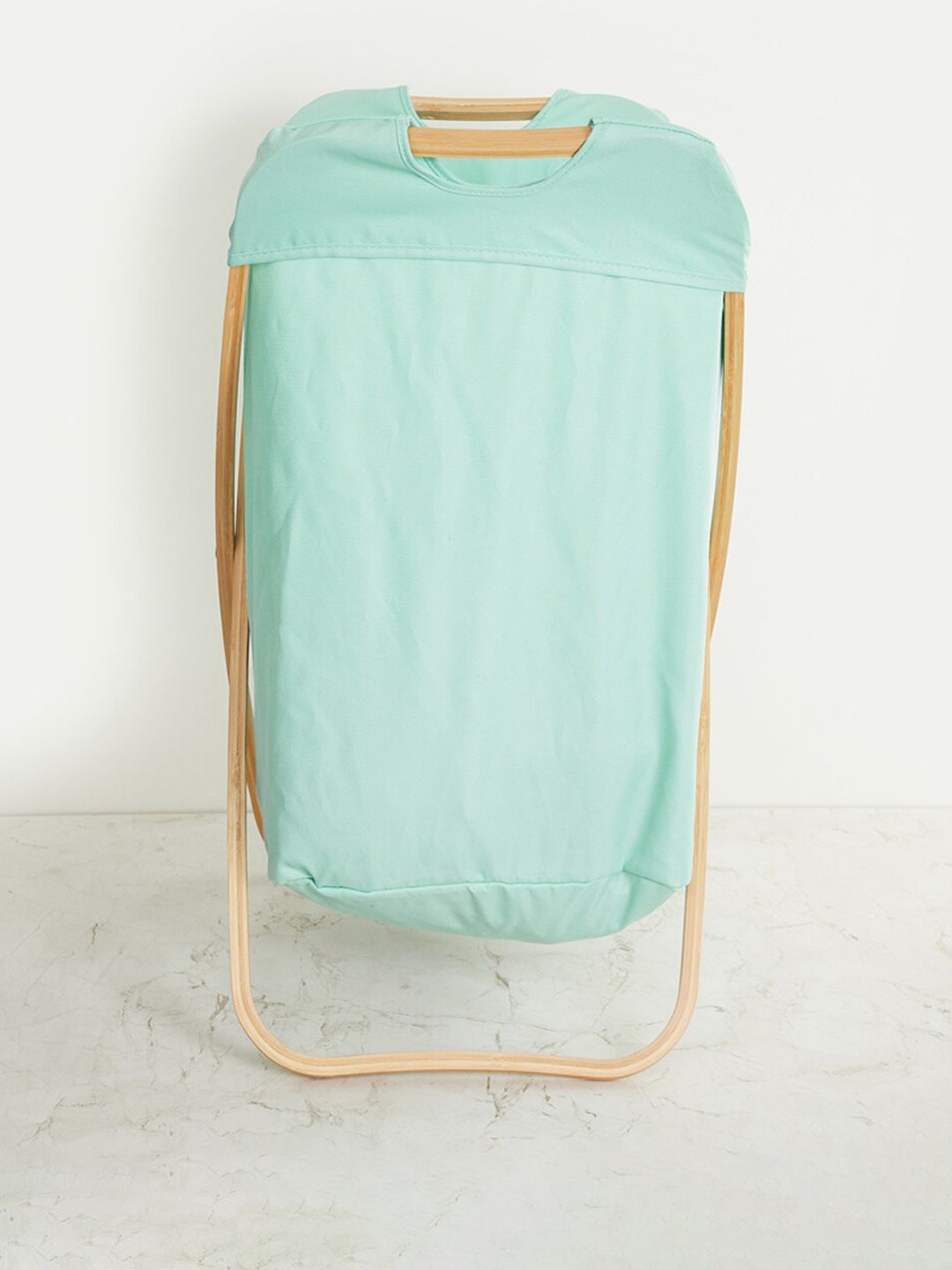 Home Centre Teal Blue Bamboo Foldable Laundry Hamper Price in India