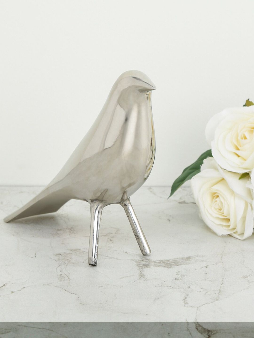 Home Centre Silver-Toned Solid Metal Bird Figurine Showpiece Price in India