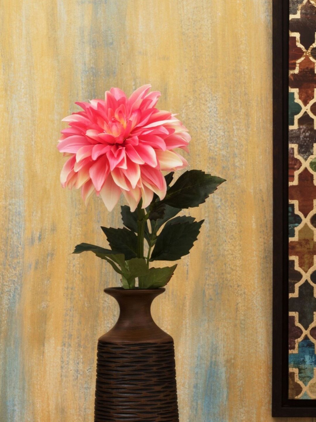 Home Centre Pink Artificial Dahlia Plastic Flower Price in India